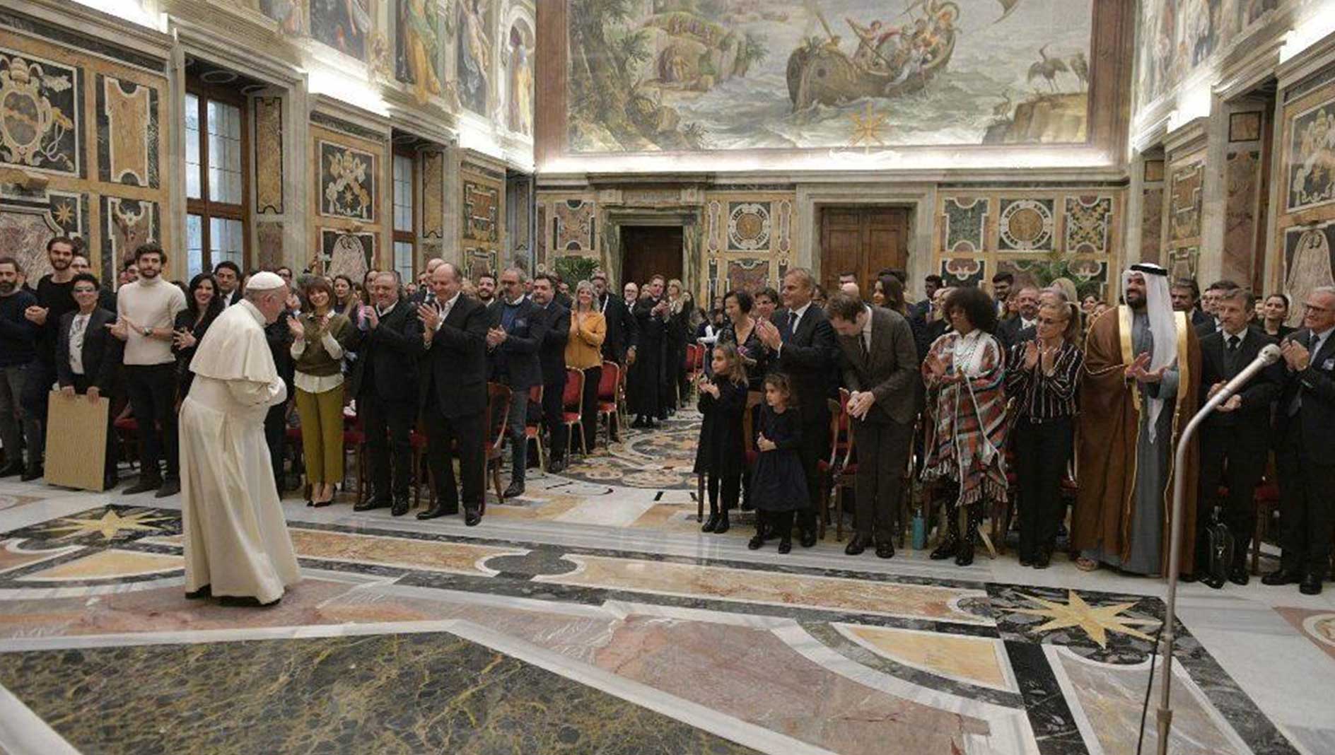 Papa Francesco all'udienza del concerto di Natale 2018