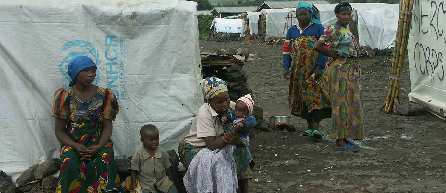 Campo profughi a Goma dopo l'eruzione del vulcano
