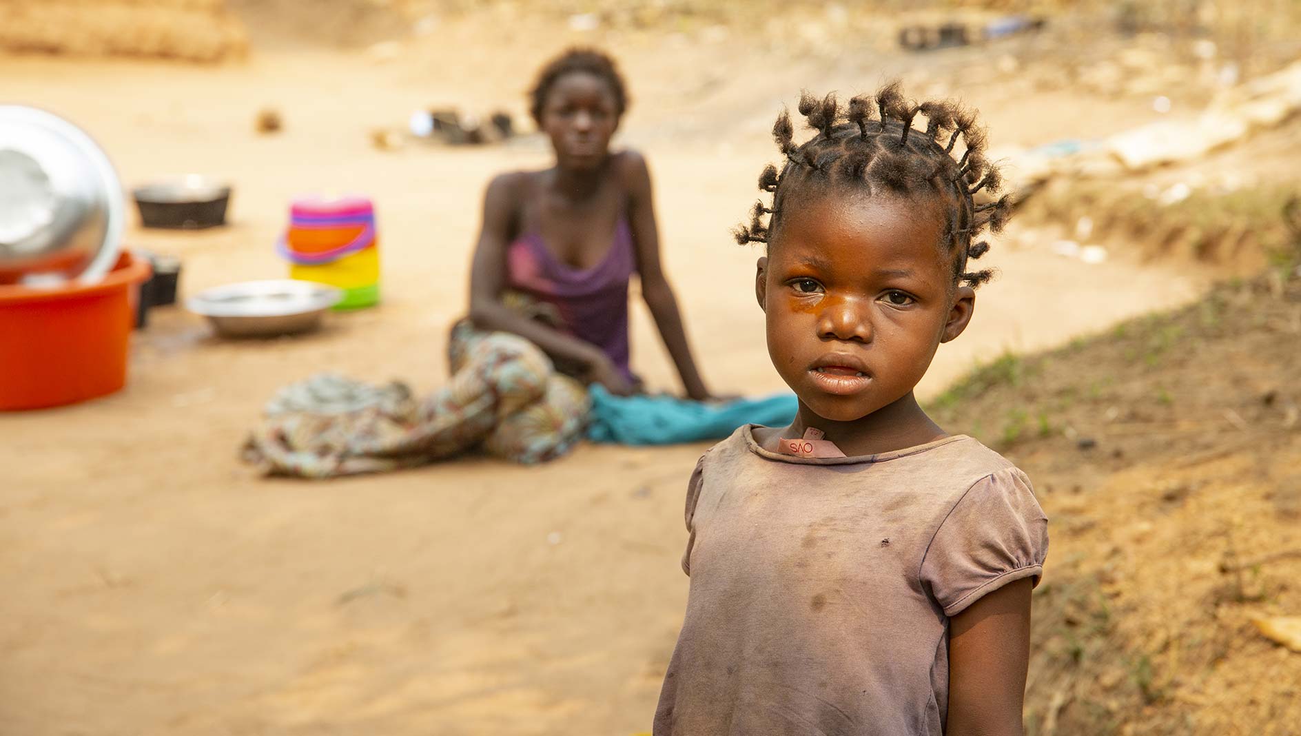 Primo piano di una bimba di Kagwema